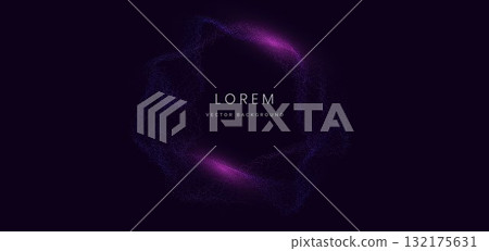 Technology particles wave blue and pink on dark background. Futuristic big data connection network concept. 132175631