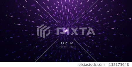 Futuristic purple diagonal lines glowing speed movement on dark background. 132175648