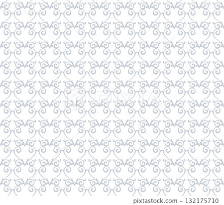 Flower pattern. Seamless white and gray ornament. Graphic vector background Flower pattern. Seamless white and gray ornament. Graphic vector background 132175710