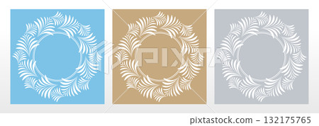 Set of decorative frames Elegant vector element for design in Eastern style, place for text. Floral colored borders. Lace illustration for invitations and greeting cards 132175765