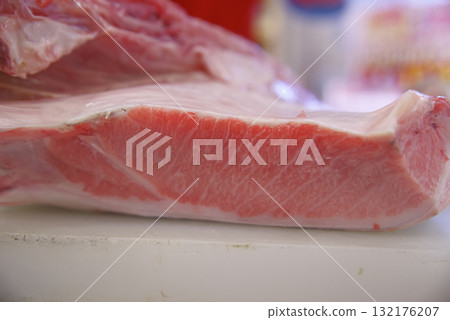 A delicious, fatty slice of bluefin tuna A delicious, fatty slice of bluefin tuna 132176207