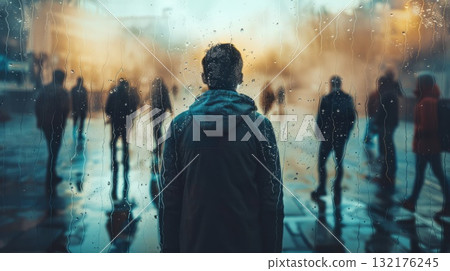 Male in depression. He having frustration, loneliness or depressed. Concept emotional burnout, stress and mental disorder. Male in depression. He having frustration, loneliness or depressed. Concept emotional burnout, stress and mental disorder. 132176245
