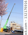 Scenery of a residential building construction site 132176916