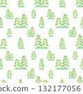 Hand drawn watercolor fur trees seamless pattern. Illustration of evergreen trees isolated on white background. Can be used for textile, fabric, scrapbook and other printed products. 132177056