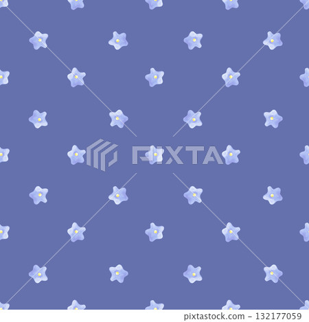 Hand drawn watercolor blue flower seamless pattern. Illustration of forget-me-nots isolated on blue background. Can be used for textile fabric scrapbook and other printed products. Hand drawn watercolor blue flower seamless pattern. Illustration of forget-me-nots isolated on blue background. Can be used for textile fabric scrapbook and other printed products. 132177059