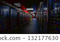 Server. Server data center. Backup, mining, hosting, mainframe, farm and computer rack with storage information. 3d rendering 132177630