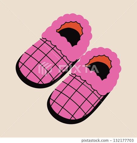Cute Pink Indoor Slippers with Fleece Lining Cute Pink Indoor Slippers with Fleece Lining 132177703