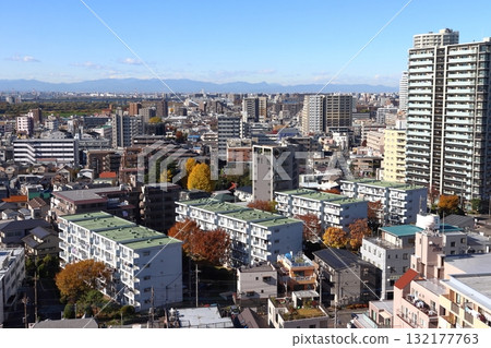 埼玉縣川口市飯塚市的秋天(鳥瞰圖) 埼玉縣川口市飯塚市的秋天(鳥瞰圖) 132177763