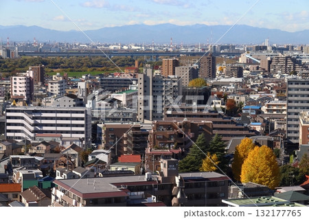 埼玉縣川口市飯塚市的秋天(鳥瞰圖) 埼玉縣川口市飯塚市的秋天(鳥瞰圖) 132177765