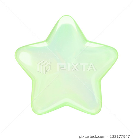 Puffy sticker-style 3D illustration star Puffy sticker-style 3D illustration star 132177947
