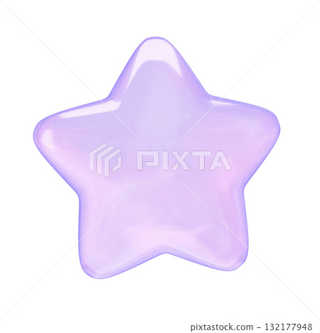 Puffy sticker-style 3D illustration star 132177948
