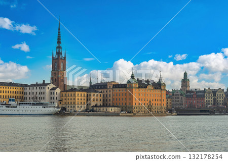 Stockholm Sweden, city skyline at Gamla Stan old town 132178254