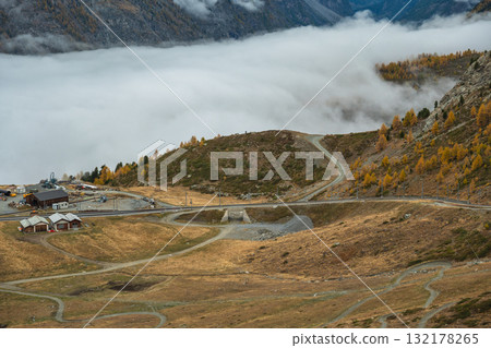 Zermatt Switzerland, view at Riffelalp in Autumn Season Zermatt Switzerland, view at Riffelalp in Autumn Season 132178265