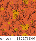 Freesia flowers pattern. Seamless spring pattern. Vector flowers. Template for printing on fabric. Summer pattern. Vector illustration 132178346