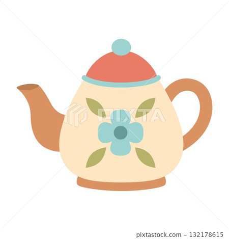 teapot in cartoon style 132178615