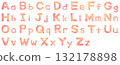 字母集粉紅色向量素材 132178898