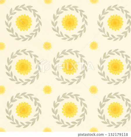 Dandelion Series: Decorative pattern of dandelions surrounded by a circle Dandelion Series: Decorative pattern of dandelions surrounded by a circle 132179118