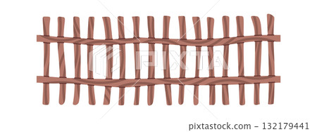 Rustic wooden fence outdoor architecture 132179441