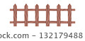 Wooden fence rustic outdoor element 132179488