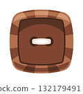 Striped square shape button cartoon 132179491