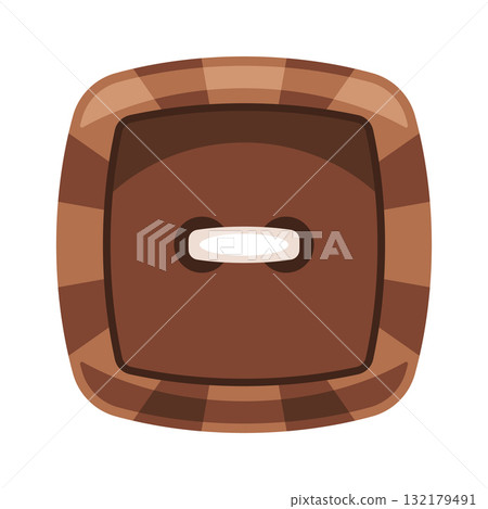 Striped square shape button cartoon 132179491