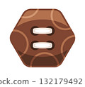 Decorative round sewing button design 132179492