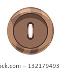 Round brown button sewing supply 132179493