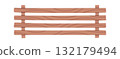 Fence with horizontal wooden plank 132179494