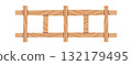 Traditional rural wooden fence cartoon 132179495