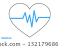 Simple medical icon: Electrocardiogram 132179686