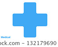 Simple medical icon: cross 132179690