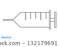Simple medical icon: syringe 132179691