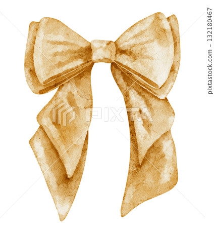Golden bow Watercolor illustration. Drawing of Ribbon with yellow knot for Christmas designs, greeting cards, and New Year invitations. Art for party decor or Birthday gifts on isolated background. Golden bow Watercolor illustration. Drawing of Ribbon with yellow knot for Christmas designs, greeting cards, and New Year invitations. Art for party decor or Birthday gifts on isolated background. 132180467