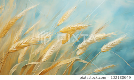 Expressionist art wheat field summer sky 132180649