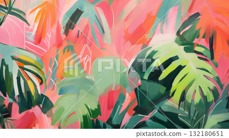 Expressionist art summer foliagebackground Expressionist art summer foliagebackground 132180651