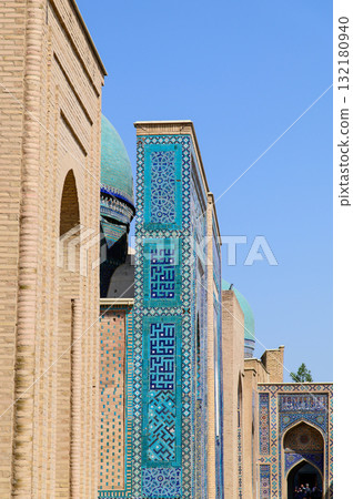 The beautiful blue scenery of the Shah-i-Zinda mausoleums in Samarkand, Uzbekistan The beautiful blue scenery of the Shah-i-Zinda mausoleums in Samarkand, Uzbekistan 132180940