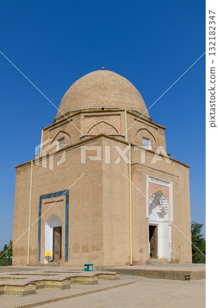 A beautiful view of the Rukhobod Mausoleum in Samarkand, Uzbekistan A beautiful view of the Rukhobod Mausoleum in Samarkand, Uzbekistan 132182347