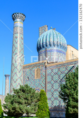 Beautiful view of Registan Square in Samarkand, Uzbekistan 132182470