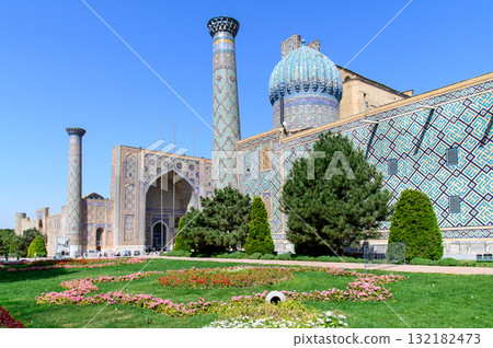 Beautiful view of Registan Square in Samarkand, Uzbekistan 132182473