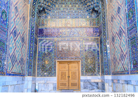 Beautiful view of Registan Square in Samarkand, Uzbekistan 132182496