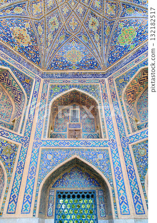 Beautiful view of Registan Square in Samarkand, Uzbekistan Beautiful view of Registan Square in Samarkand, Uzbekistan 132182517