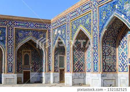 Beautiful view of Registan Square in Samarkand, Uzbekistan Beautiful view of Registan Square in Samarkand, Uzbekistan 132182525