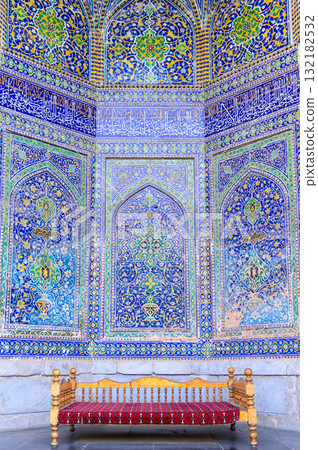 Beautiful view of Registan Square in Samarkand, Uzbekistan Beautiful view of Registan Square in Samarkand, Uzbekistan 132182532