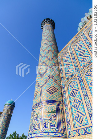 Beautiful view of Registan Square in Samarkand, Uzbekistan Beautiful view of Registan Square in Samarkand, Uzbekistan 132182550