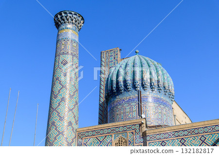 Beautiful view of Registan Square in Samarkand, Uzbekistan 132182817