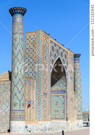 Beautiful view of Registan Square in Samarkand, Uzbekistan Beautiful view of Registan Square in Samarkand, Uzbekistan 132182842