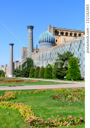 Beautiful view of Registan Square in Samarkand, Uzbekistan 132182865
