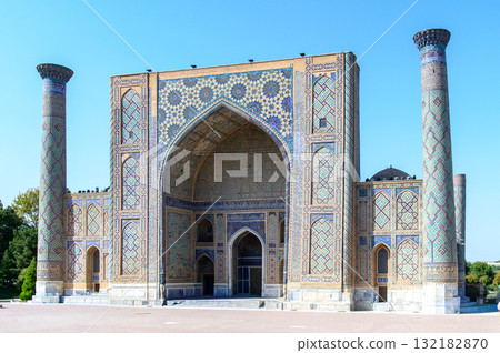 Beautiful view of Registan Square in Samarkand, Uzbekistan 132182870