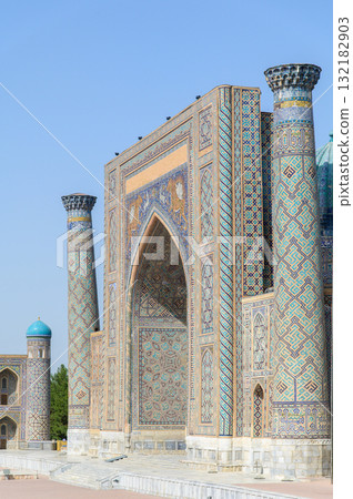 Beautiful view of Registan Square in Samarkand, Uzbekistan 132182903
