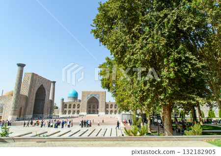 Beautiful view of Registan Square in Samarkand, Uzbekistan 132182905